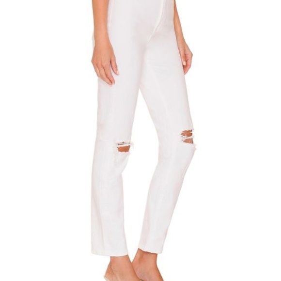 Rollas Dusters High Rise Slim Straight Jeans White NEW NWT - Picture 7 of 7